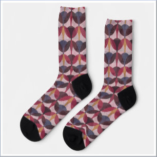Calcetines Resumen Diseño Art Decó de Oro Azul Rosa