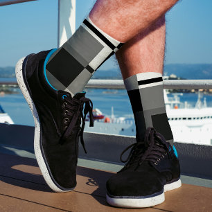 Calcetines Resumen gris de estilo mondrino Moda geométrica mo