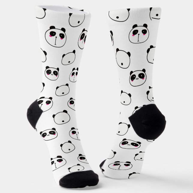 Calcetines Resumen Panda blanco y negro (Angular)