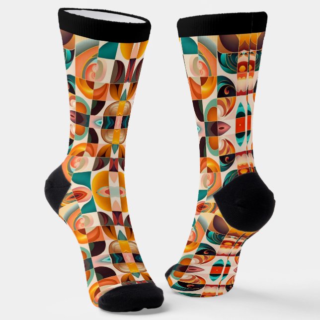 Calcetines Resumen Retro Trendy Squares Collection (Angular)