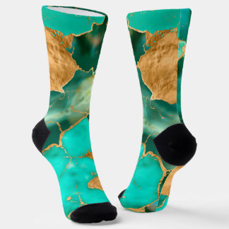 Calcetines Resumen verde esmeralda y oro