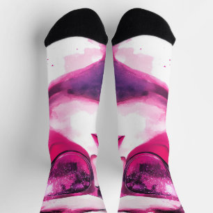 Calcetines Retrato de mujer de moda chic glamour en acuarela
