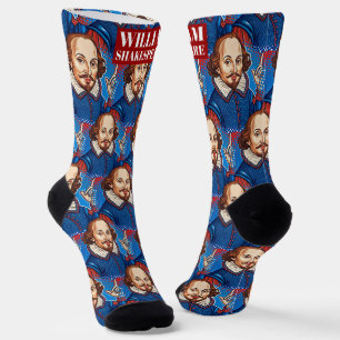 Calcetines Retrato de William Shakespeare ilustracion a ser o