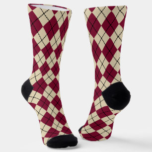 Calcetines Retro Argyle Rojos