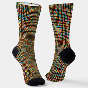 Calcetines Retro de los 70 con Círculos de Op Art 