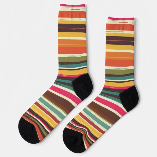 Calcetines retro de tripulación con rayas de los s (Izquierda)