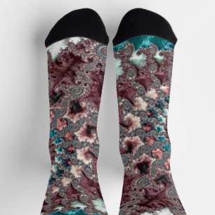 Calcetines Retro Groovy Ecléctico Bohemiot Espiral Fractal