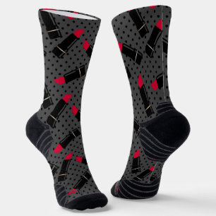 Calcetines Retro, lápiz labial rojo