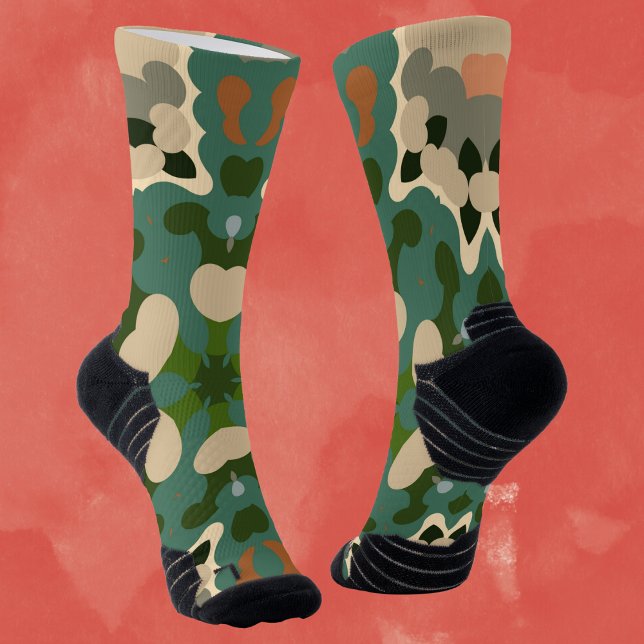 Calcetines Retro Mandala Green Brown y Naranja (Subido por el creador)