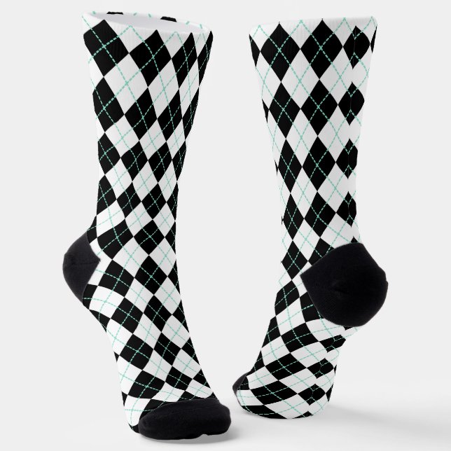 Calcetines Retro Negros de Argyle  (Angular)