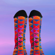 Calcetines Retro Op-Art multicolor triángulo