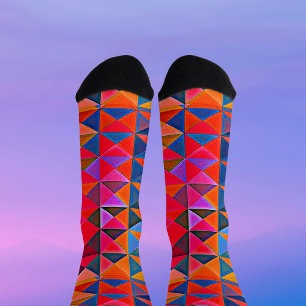 Calcetines Retro Op-Art multicolor triángulo