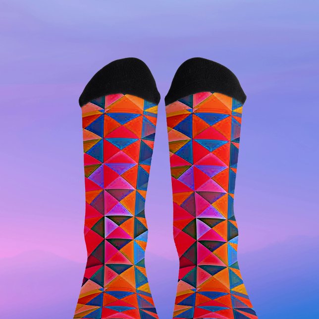 Calcetines Retro Op-Art multicolor triángulo (Subido por el creador)