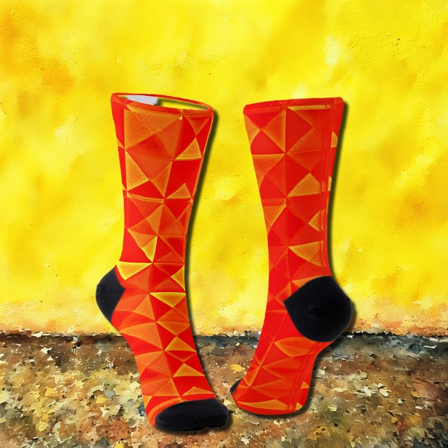 Calcetines Retro Op-Art Triángulo Naranja  (Subido por el creador)