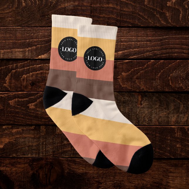 Calcetines Retro Stripes Business Company Personalizado Logo  (Subido por el creador)