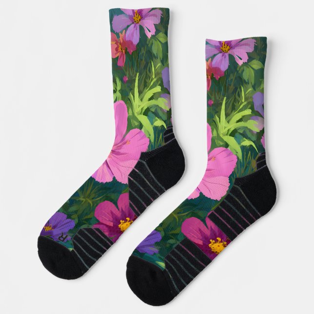 Calcetines Retro Sunshine Patterns – Bold Colorful  (Izquierda)
