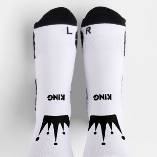 Calcetines REY Texto Negro Color Corona Imagen Impresa Con Es