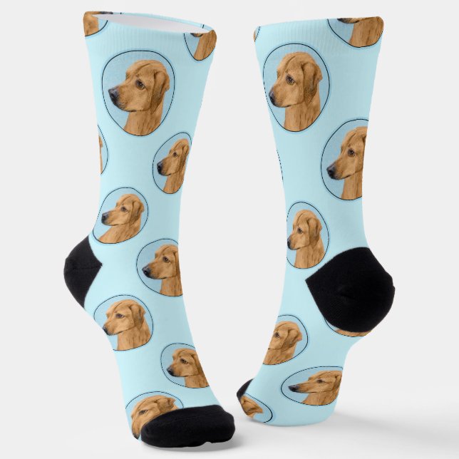 Calcetines Rhodesia Ridgeback Pintura Red Wheaten Arte de Per (Angular)