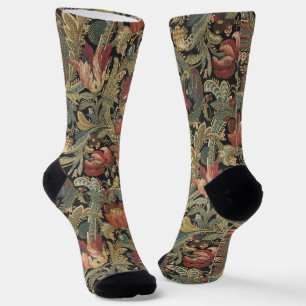 Calcetines Rich Floral Tapestry Brocade Antiguo Clásico