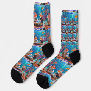 Calcetines Rick London Fish jugando "Go Fish" Juego de Cartas