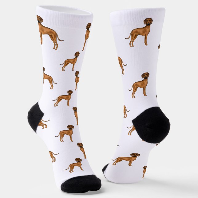 Calcetines Ridgeback Brown Personalizado Patrón de Perro León (Angular)