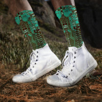 Robotic PCB Microchip Turquoise Geek Monogramado