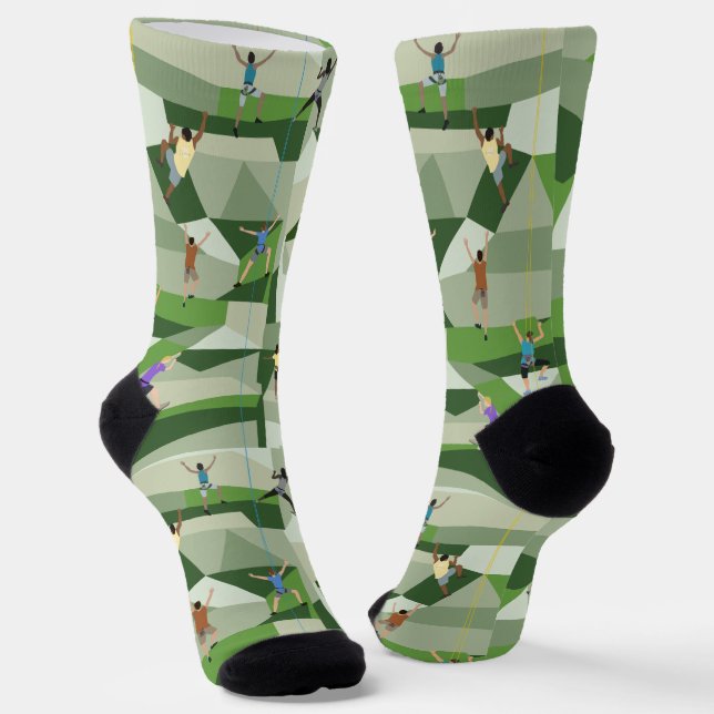 Calcetines Rock Climbing in Greens Crew Socks (Angular)