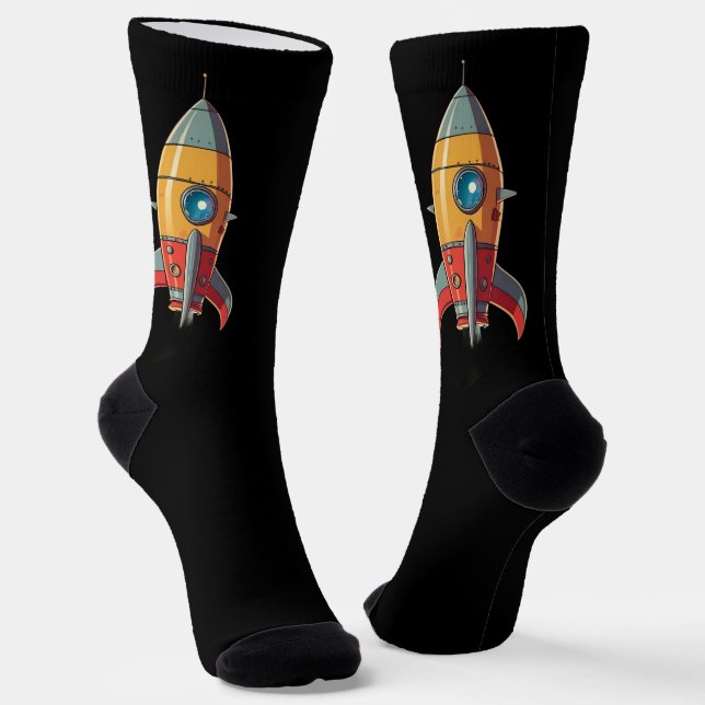 Calcetines Rocket retro a la luna (Angular)
