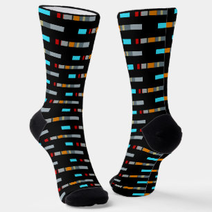 Calcetines Rojo Amarillo Azul Plateado Multicolor Patrón