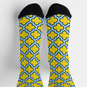 Calcetines Rojo azul amarillo y bebé, Entramado, Quatrefoil