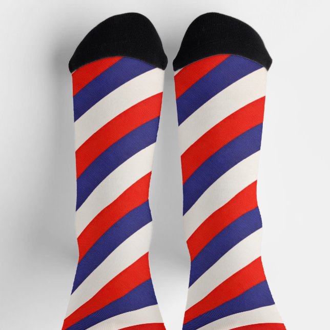 Calcetines Rojo Blanco y Azul a Rayas Patrióticas (Arriba)