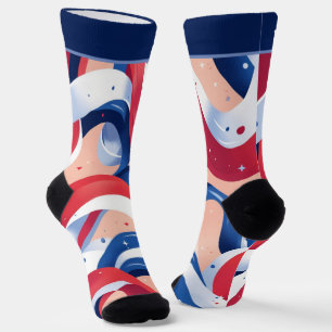 Calcetines Rojo Blanco y Azul Patriótico 4 de Julio