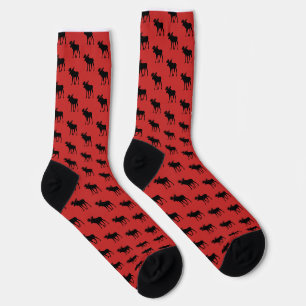 Calcetines Rojo con negro elocuente patrón