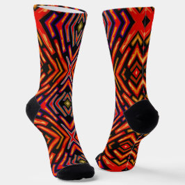 Calcetines Rojo Fuego Naranja Negro 