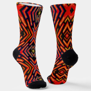 Calcetines Rojo Fuego Naranja Negro
