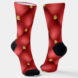 Calcetines rojos de géisbol de oro