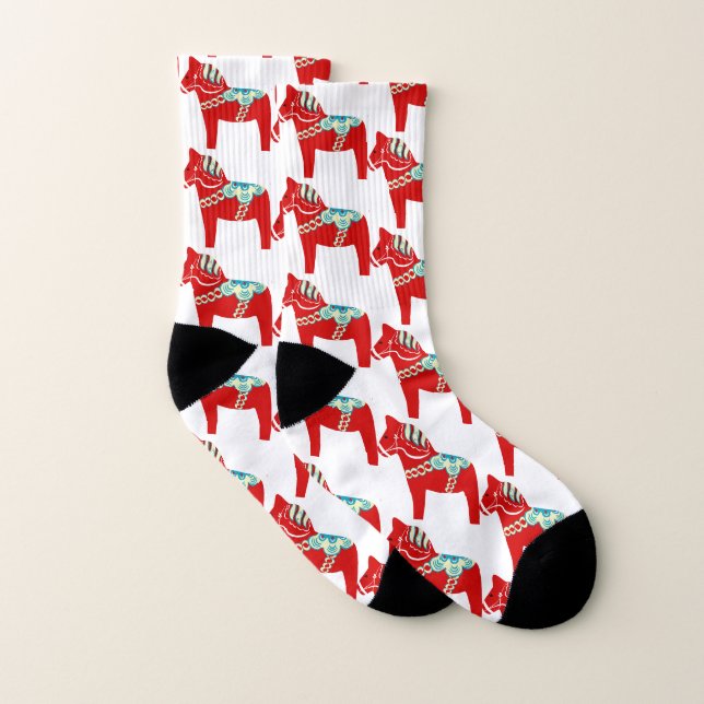 Calcetines rojos del caballo de Dala (Par)