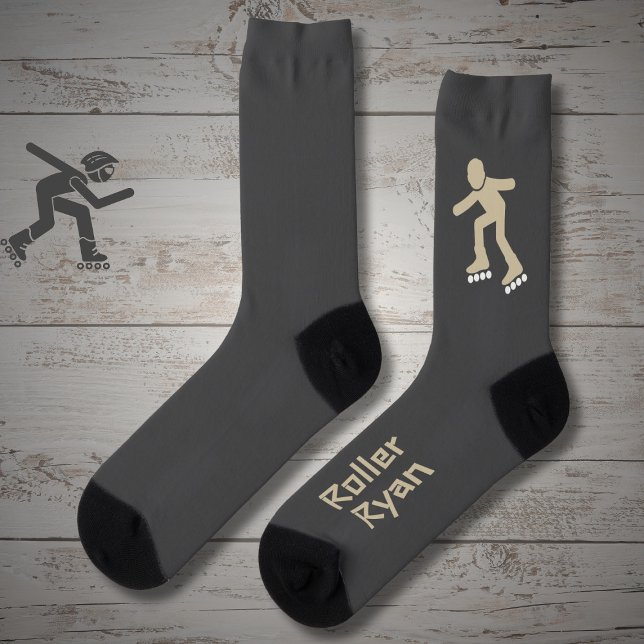 Calcetines Rollerskating sand on gray with text (Subido por el creador)