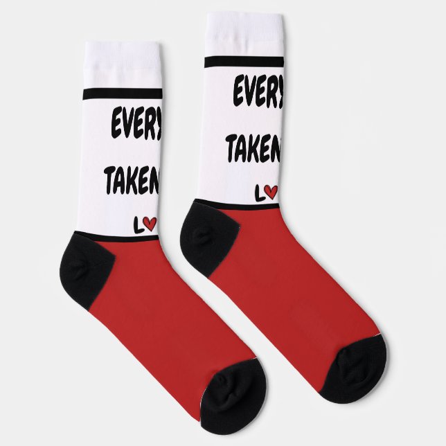 Calcetines Romantic Every Step Taken With Love Red Hearts Cre (Derecha)