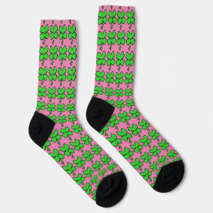Calcetines Ropa de cuatro hojas San Patrick's Day Rosa afortu