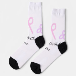 Calcetines Ropa rosa morado floral pastel feliz cumpleaños