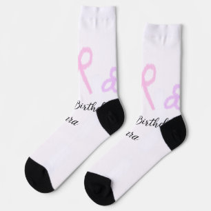 Calcetines Ropa rosa morado floral pastel feliz cumpleaños