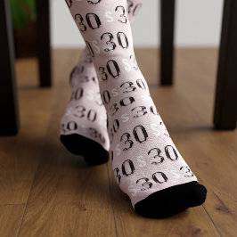 Calcetines rosa con patrón de globo para el 30 cum
