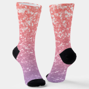 Calcetines Rosa de lavanda morada chispeante chispas purpurin
