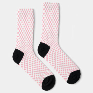 Calcetines Rosa en blanco de tamaño mediano con puntos de pol