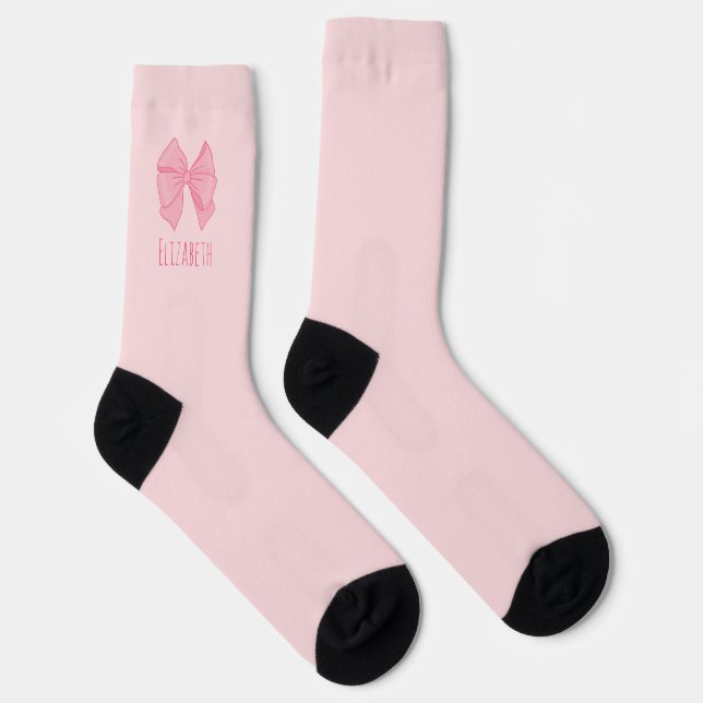 Calcetines Rosa pálido con inclinación y nombre (Derecha)