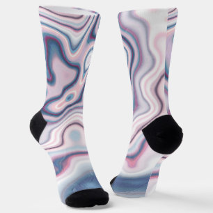 Calcetines Rosa Pastel Azul Mármol Susurros