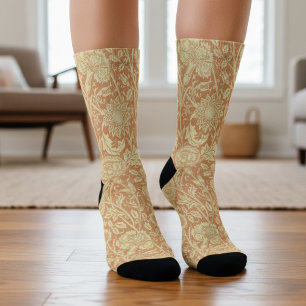 Calcetines Rosa y rosa por William Morris, Flores vintage