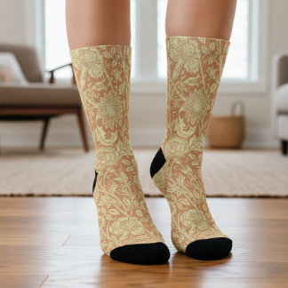 Calcetines Rosa y rosa por William Morris, Flores vintage