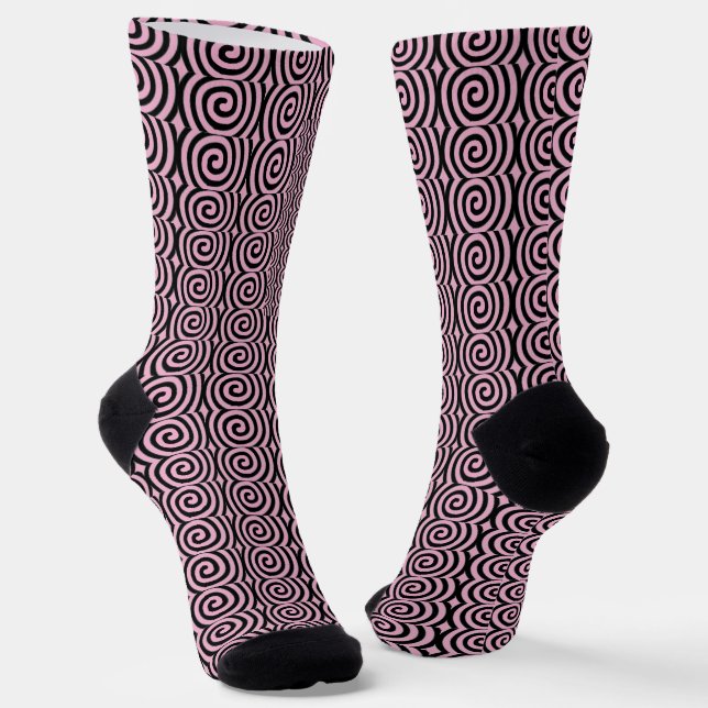Calcetines rosados gruesos Swirls (Angular)